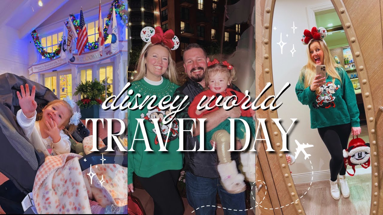 DISNEY TRAVEL DAY! ✨ | Checking into Disney's Boardwalk at Christmas! FIREWORKS FROM OUR BALCONY!!