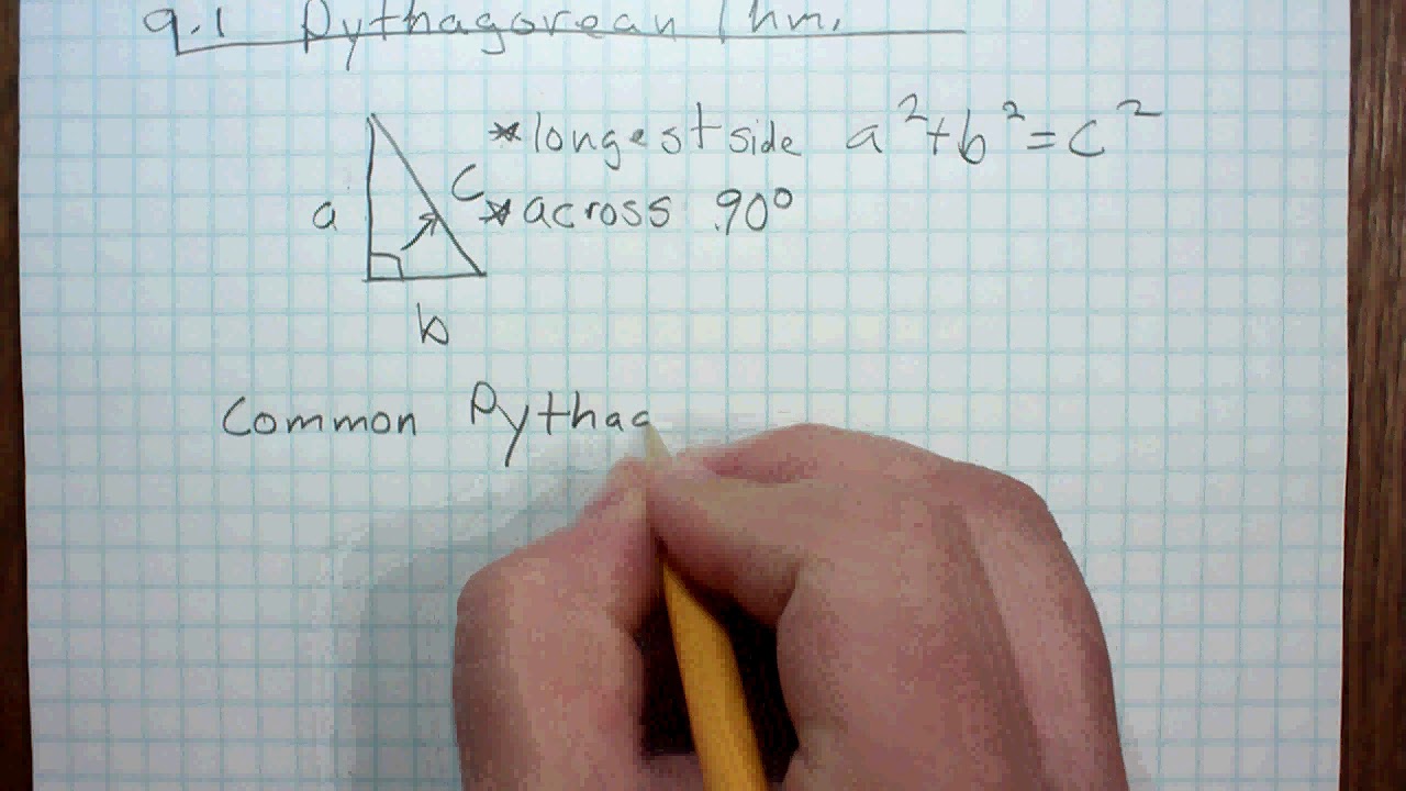 Geometry - 9.1 Pythagorean Theorem - Example 1 - YouTube
