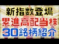 噂の新指数!日経累進高配当株を利回りランキングで30銘柄紹介!