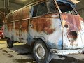 Forgotten Volkswagen Panel Bus Found After Sitting 50 years.  1958 VW Panel.