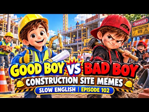 GOOD BOY VS BAD BOY — CONSTRUCTION SITE MEMES | SLOW ENGLISH | EPISODE  102