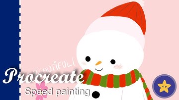 CUTE snowman - PROCREATE - iPad Pro 2018 - Speed-painting