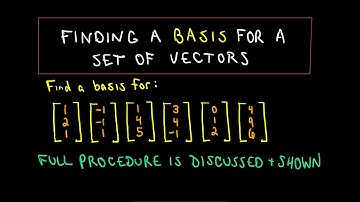 Find a Basis for a Set of Vectors