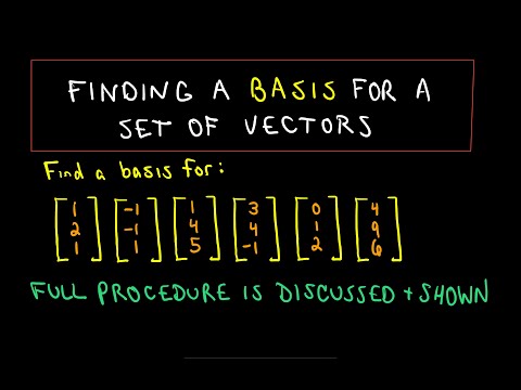 Video: How To Find The Basis Of A Column Vector System