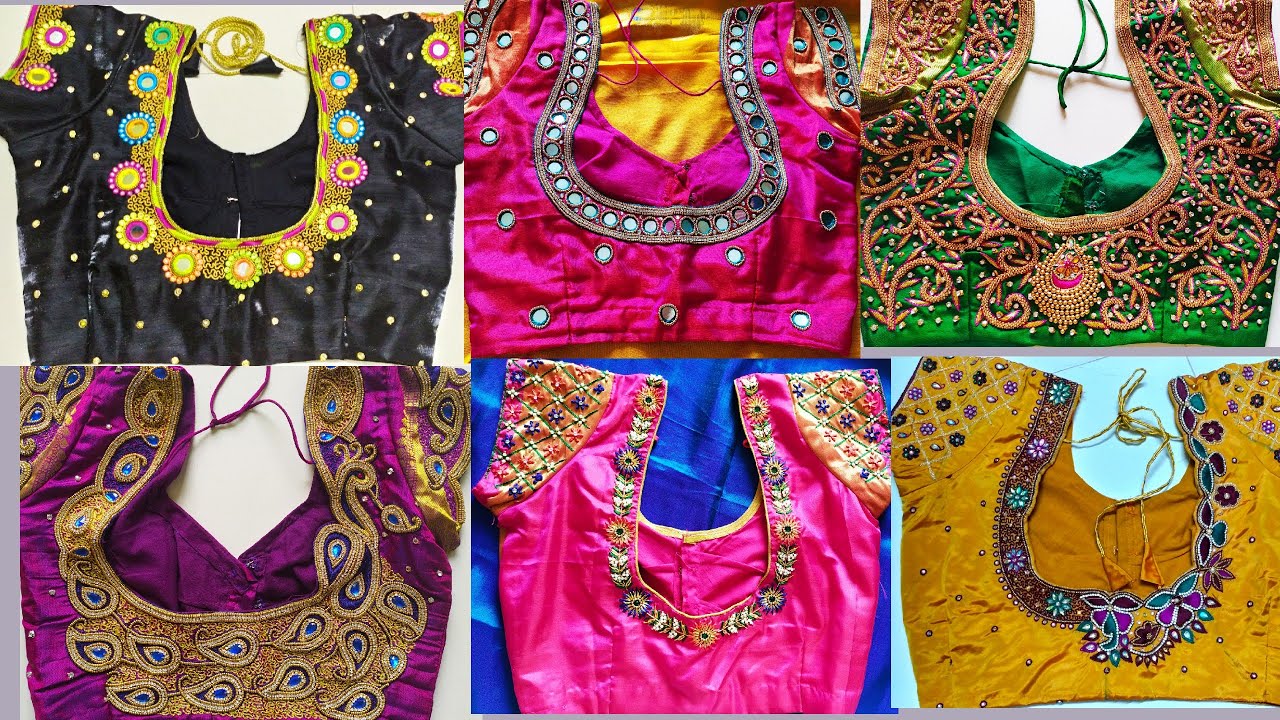 25 most beautiful aari work and mirror work blouse designs - YouTube