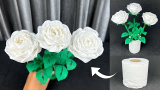 DIY Rose Flower from Tissue Paper | พับดอกกุหลาบจากกระดาษทิชชู่.