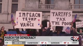 Hundreds march to Pennsylvania State Capitol protesting Trump administration