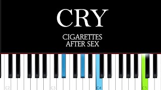 Cigarettes After Sex  Cry  (Piano Tutorial)