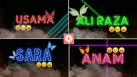 Neon Text Editing in Kinemaster with Animated Emoji | Neon Lighting Text Editing | Usama Rajput.