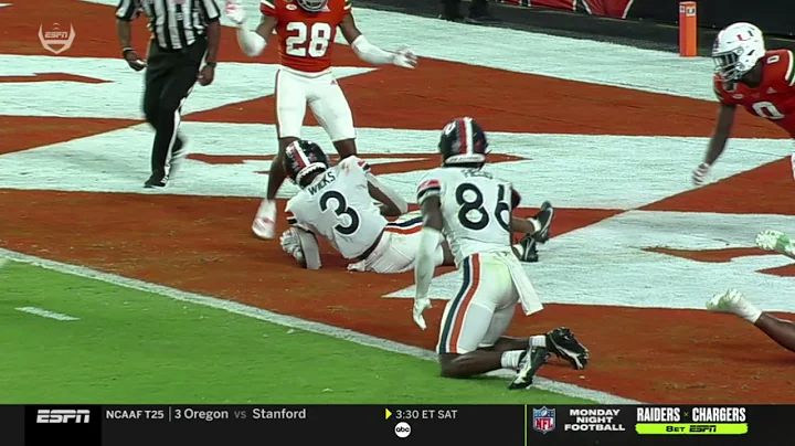 Virginia INSANE "Back Deflection" TD Catch vs Miam...