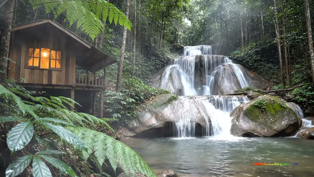 Waterfall in the Rainforest | Soothing Nature Sounds
