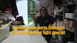 Sunday discussion about parts and our weekly discounted parts pick