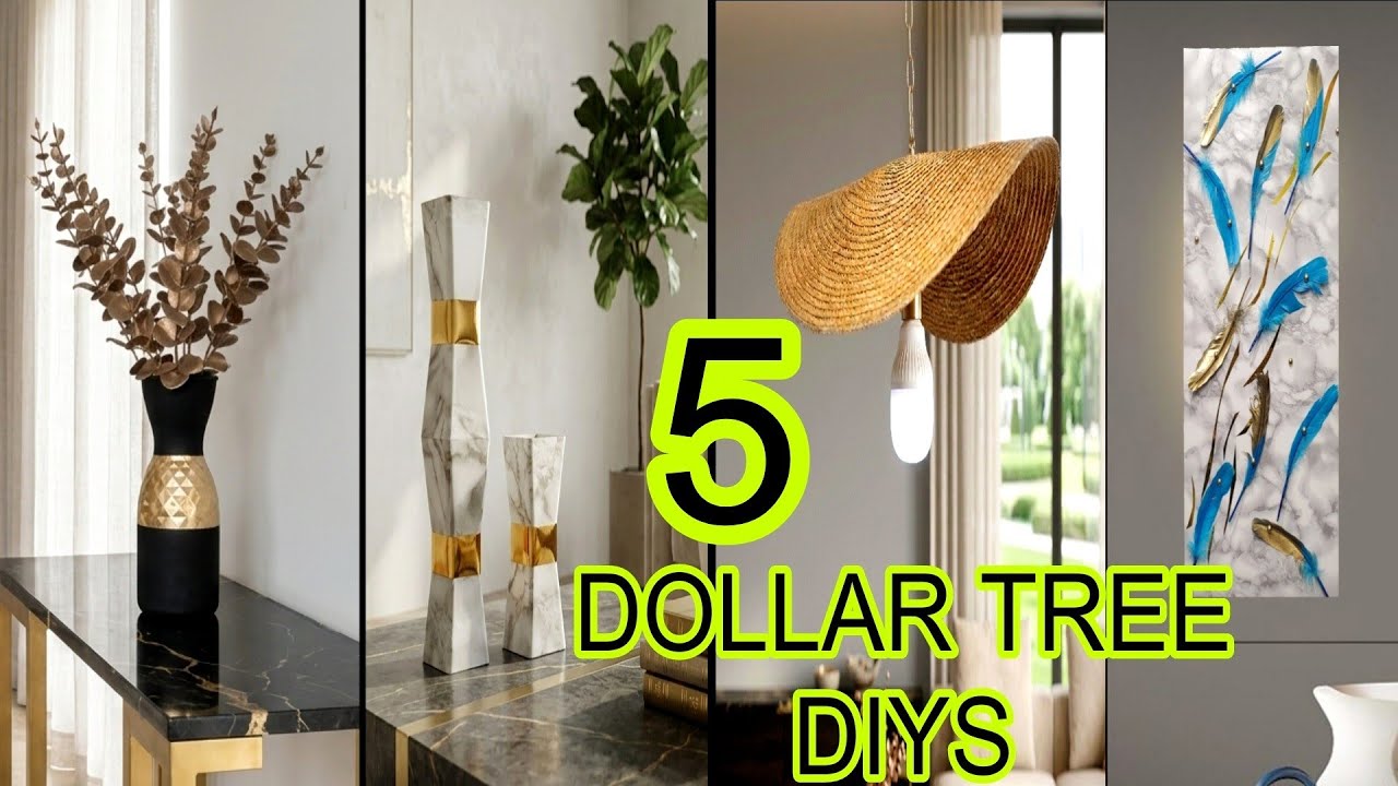 5 Amazing Dollar Tree DIY Home Decor Hacks | Budget Friendly Luxury Decor | Craft Angel