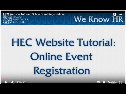HEC Website Tutorial:  Online Event Registration