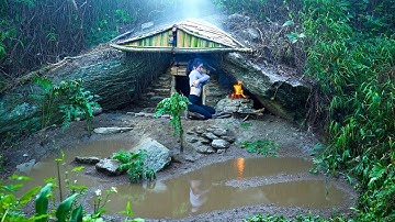 10 Days living in a cave – Survival alone in the rainy season | Yang bushcraft