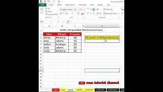 fungsi sumif pada excel yang mudah digunakan #shorts
