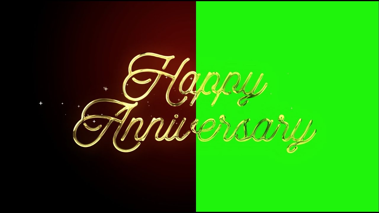 Happy Anniversary Cinematic Gold text green screen effect Anniversary