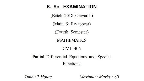 Partial Differential Equations Previous Year Question Paper of 4th semester | Gju Hisar | P.D.E Math