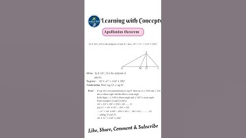 Class 10 Geometry : Apollonius Theorem. #youtube #funny #education #youtubeshorts #youtuber #maths