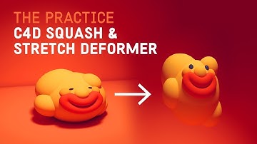 Use the Cinema 4d Squash and Stretch deformer to exaggerate a bouncing animation // The Practice 102