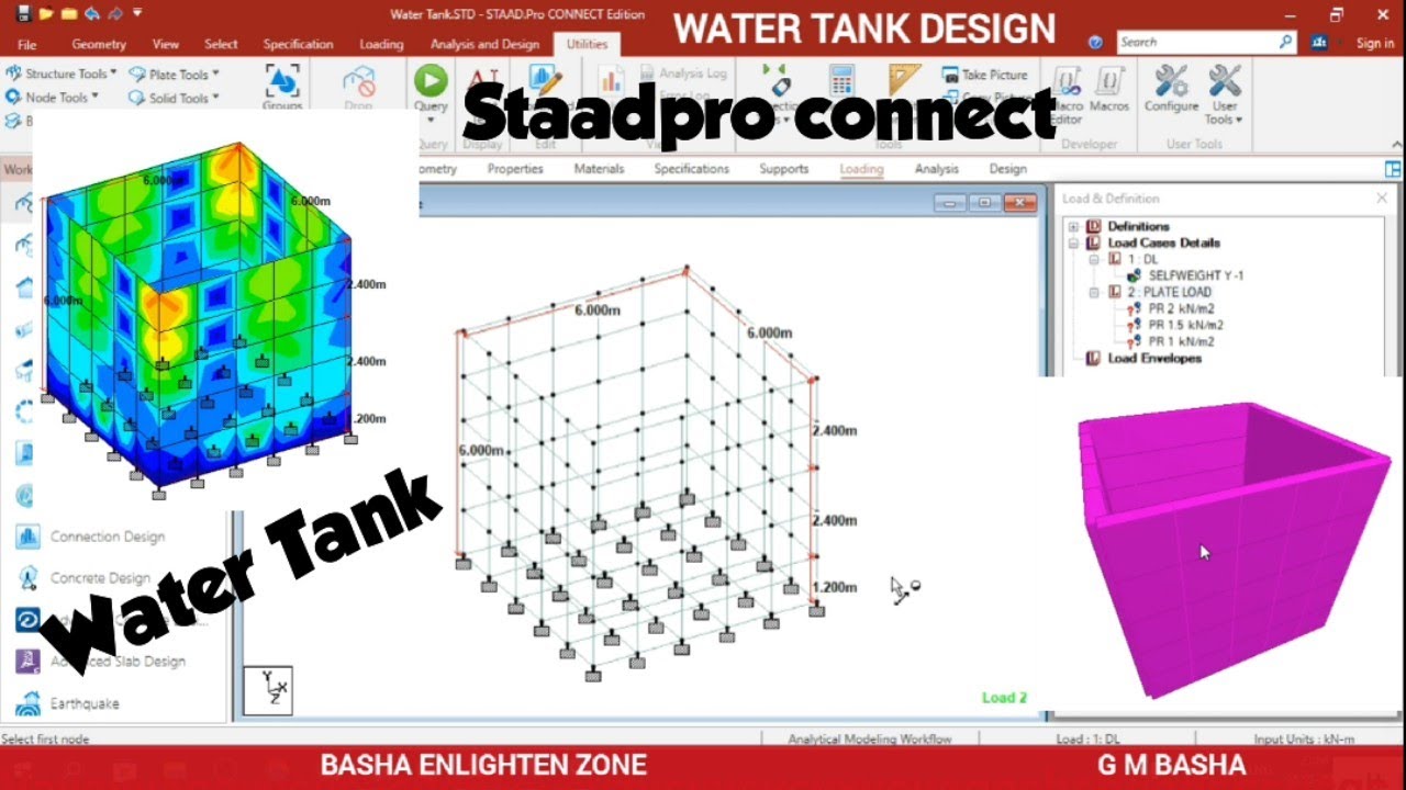 Stawar Water Tank I Design I Staadpro Connect I G M Basha I - YouTube