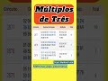 MÚLTIPLOS DE TRÊS NESTA ÚLTIMA SEMANA #lotecadacaixa #matematica #lotomania #loteria #curiosidades
