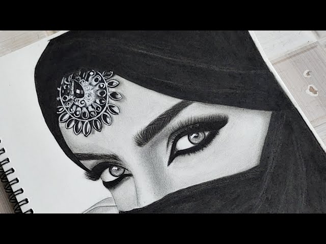 Arabian eyes | Pencil drawings of girls, Girl face drawing, Tattoo  lettering fonts