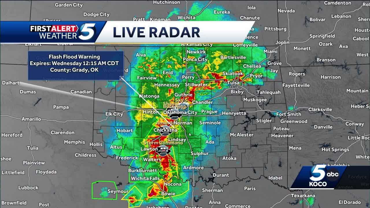 Flash flood warning issued for OKC metro - YouTube