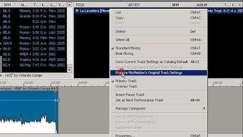 MixMeister Pro: Correcting Tempos