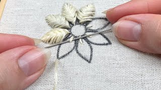 Very Simple Tricks! Embroidery For Beginners Flowers / Herringbone Stitch Embroidery Designs