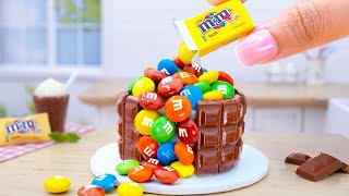 Satisfying Miniature SWEET Chocolate Cake Decorating with M&M Candy 🎂 Sweet Candy Cake Idea Recipe