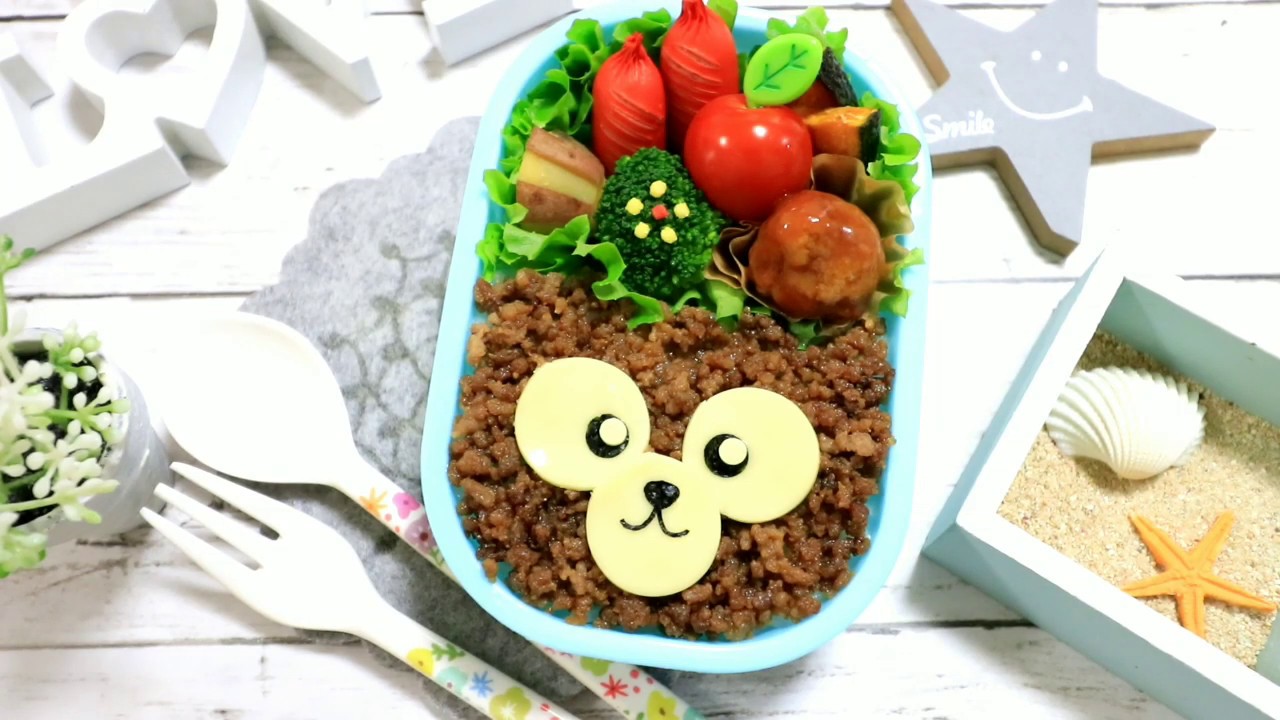 簡単 ダッフィー の お弁当 キャラ弁 顔弁 How To Make Japanese Cute Bento Of Duffy Youtube