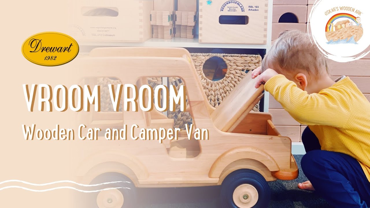 Drewart Large Wooden Car and Camper Van - YouTube
