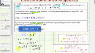 Ex: Find a Linear and Exponential Model for Population Growth