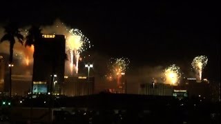 New Years Eve Fireworks On The Las Vegas Strip - January 1, 2014