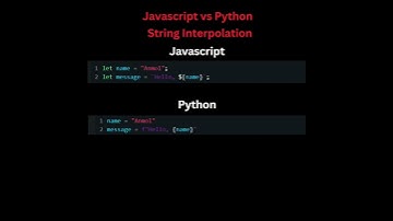 JavaScript vs Python String Interpolation  Tutorial 6 #javascript #python #coding #shorts #ytshorts