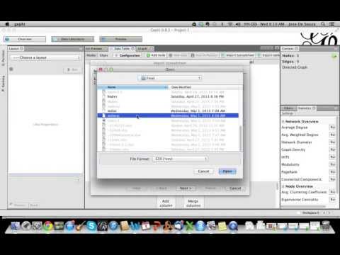 How to create a CSV file for export to Gephi