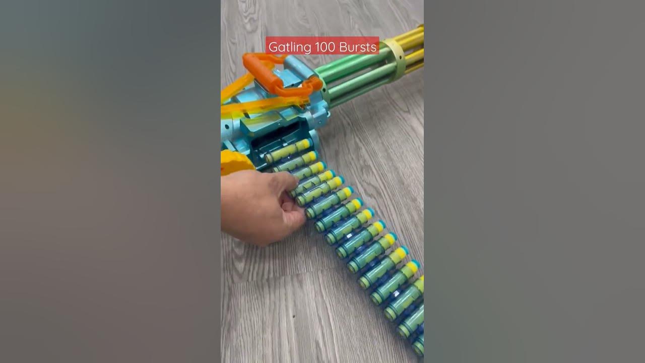 Gatling Electric Toy Gun, Unlimited bursts. Do You Like It?  #toygun #nerf #nerfguns  #Gatling
