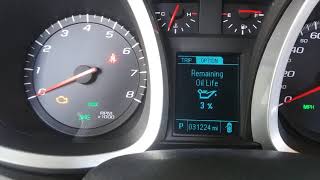 How to reset oil light on Chevy Equinox