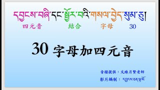 藏文30字母＋四元音༢༠༢༢༠༧༢༤