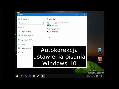 Autokorekta, ustawienia pisania Windows 10