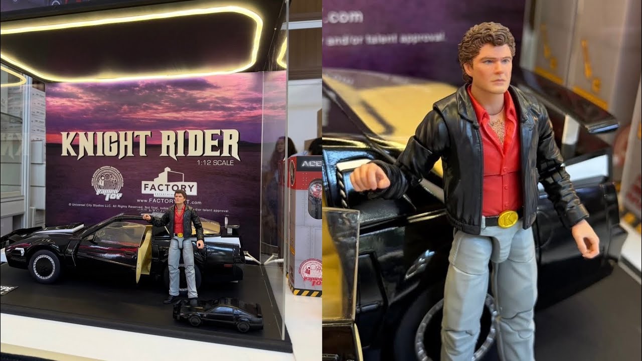Remen Knight Rider New Knight Rider KITT with Michael Knight on display Ramen Toy Factory ...
