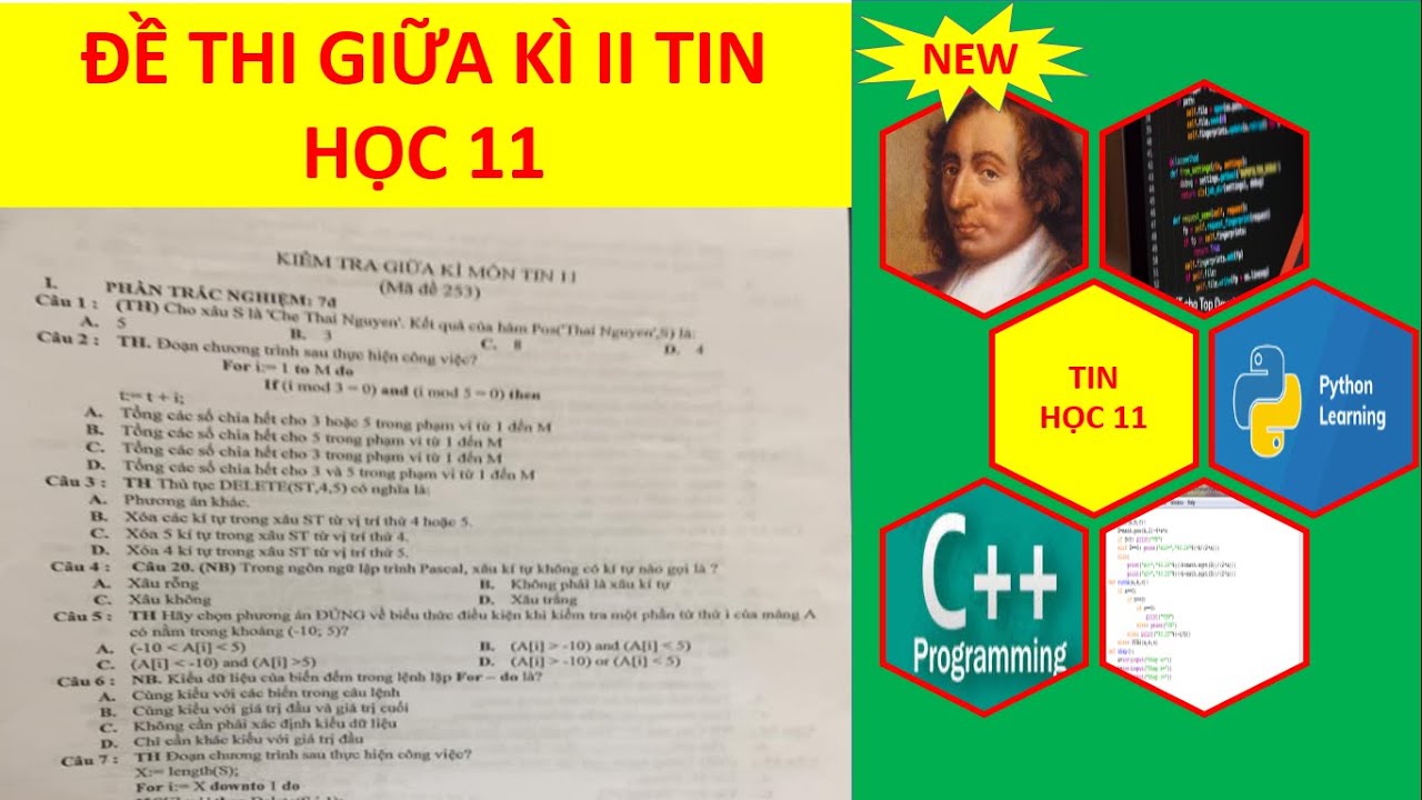 Giải tin học 11 | ĐỀ THI GIỮA KÌ II TIN HỌC 11 |Nguyễn Xuân Hồng IT