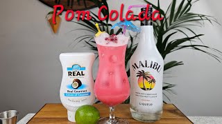 Pom Colada cocktail recipe #pomcolada #piñacolada #recipe #cocktail #drink #pomegranate #fyp #howto