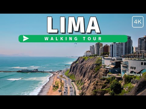 Lima, 페루 | Miraflores 지구 | 도보 여행 4K