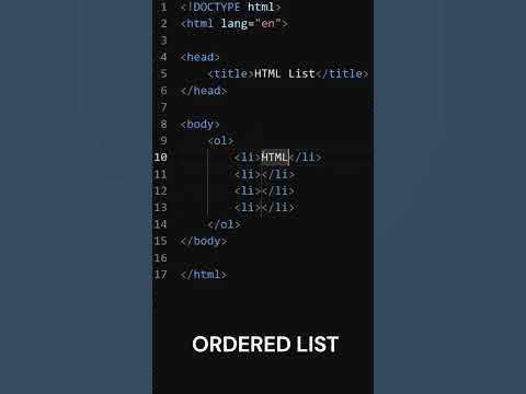 HTML List Tags | Ordered List & Unordered List HTML #html - YouTube