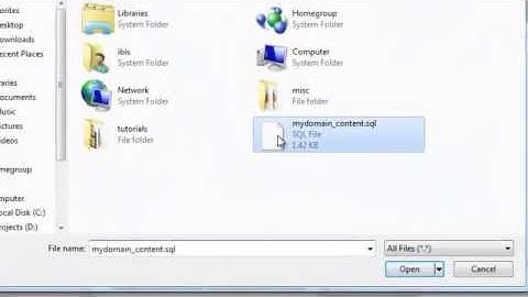 Importing MySQL databases and tables using phpMyAdmin
