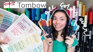 ALL TOMBOW BRUSH PEN HUGE HAUL SWATCHES!! Finally caught them all