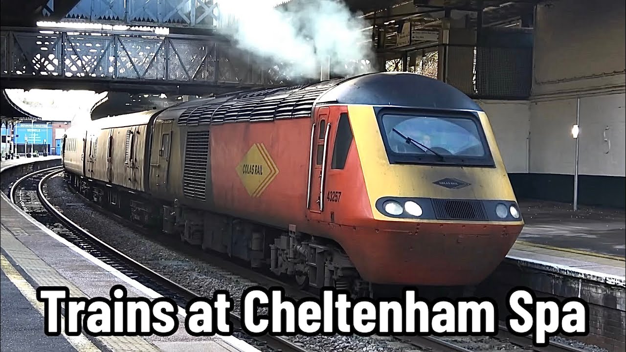 Trains at Cheltenham Spa | Railway Action at Cheltenham | Network Rail HST to Derby RTC | 