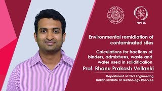 Calculations for fractions of binders, admixtures, waste and water used in solidification